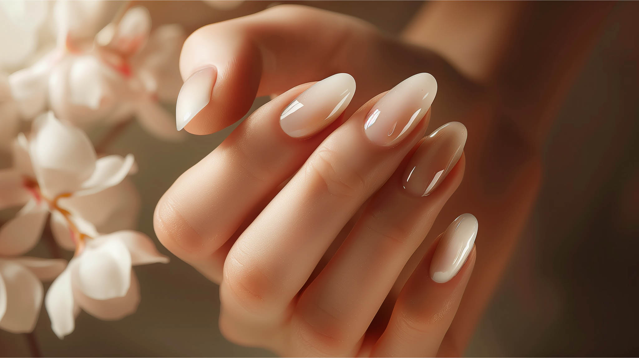 Glossy dip powder nails at Lilylux Nail Spa London